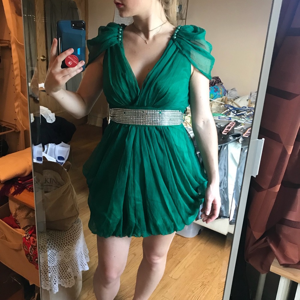 Green emerald dress